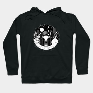 Black and White Abstract Cow Hoodie